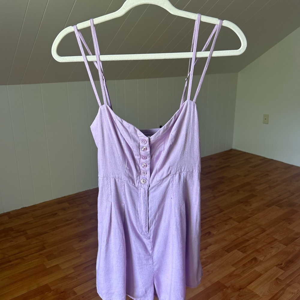 Urban Outfitters Lilac Button-Front Romper